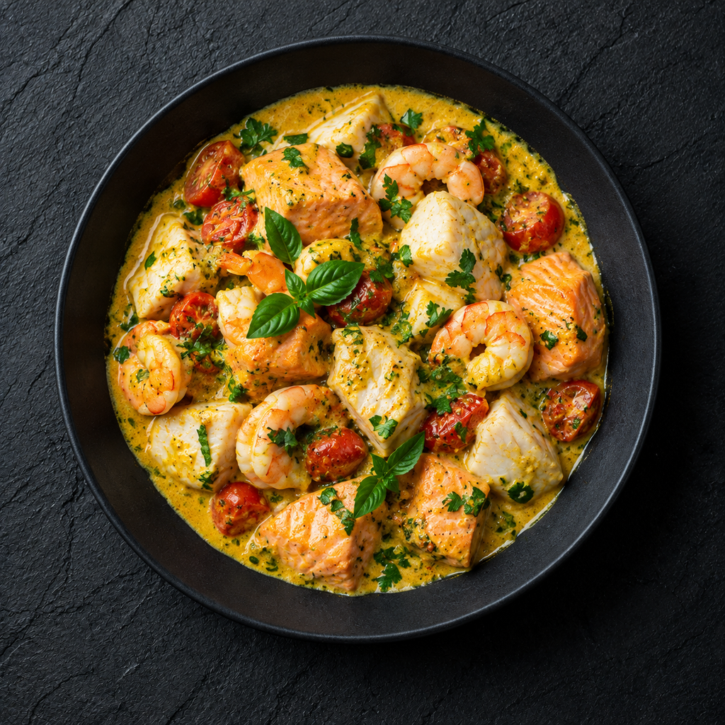 Poêlée de la mer - Curry indien